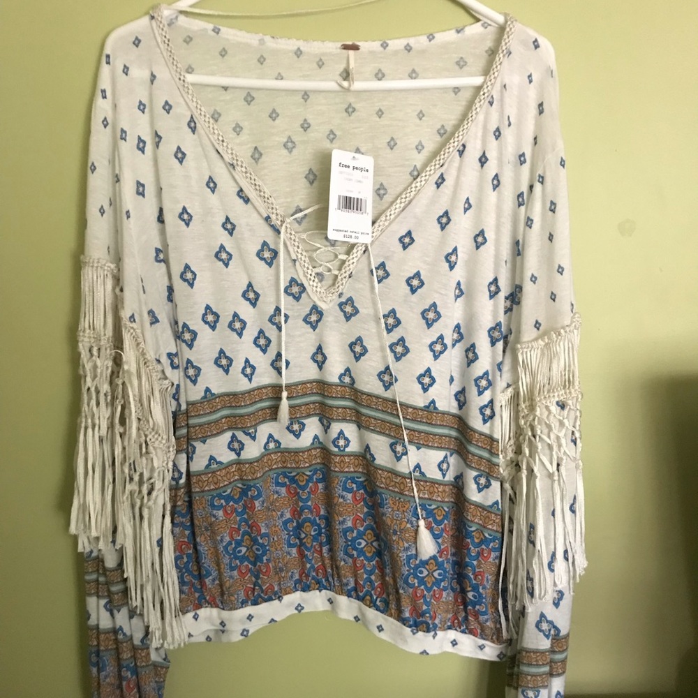 Free People Ivory Detail Top